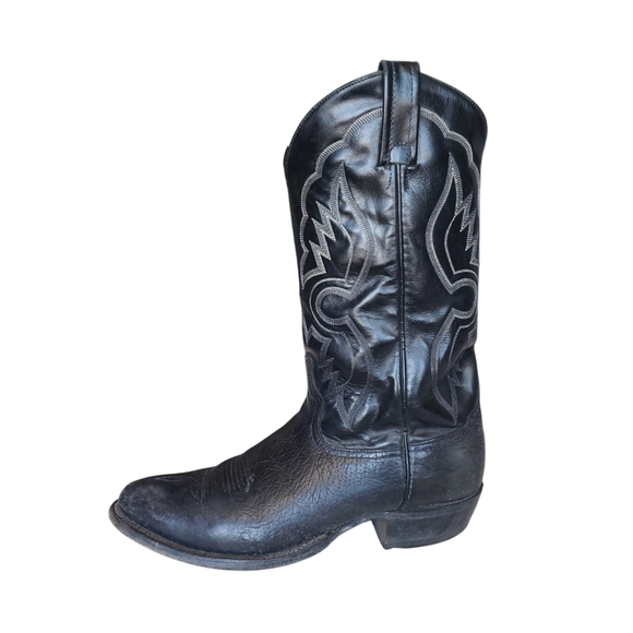 Tony Lama Mens Goat Skin Western Cowboy Boot Gray Black Leather 6250 USA. 10.5 D - Picture 1 of 15